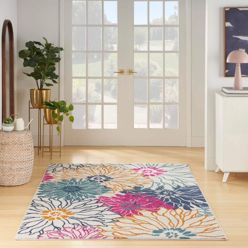 Nourison Passion Bohemian Transitional Floral Indoor Area Rug Ivory/Multi 8' x 10'