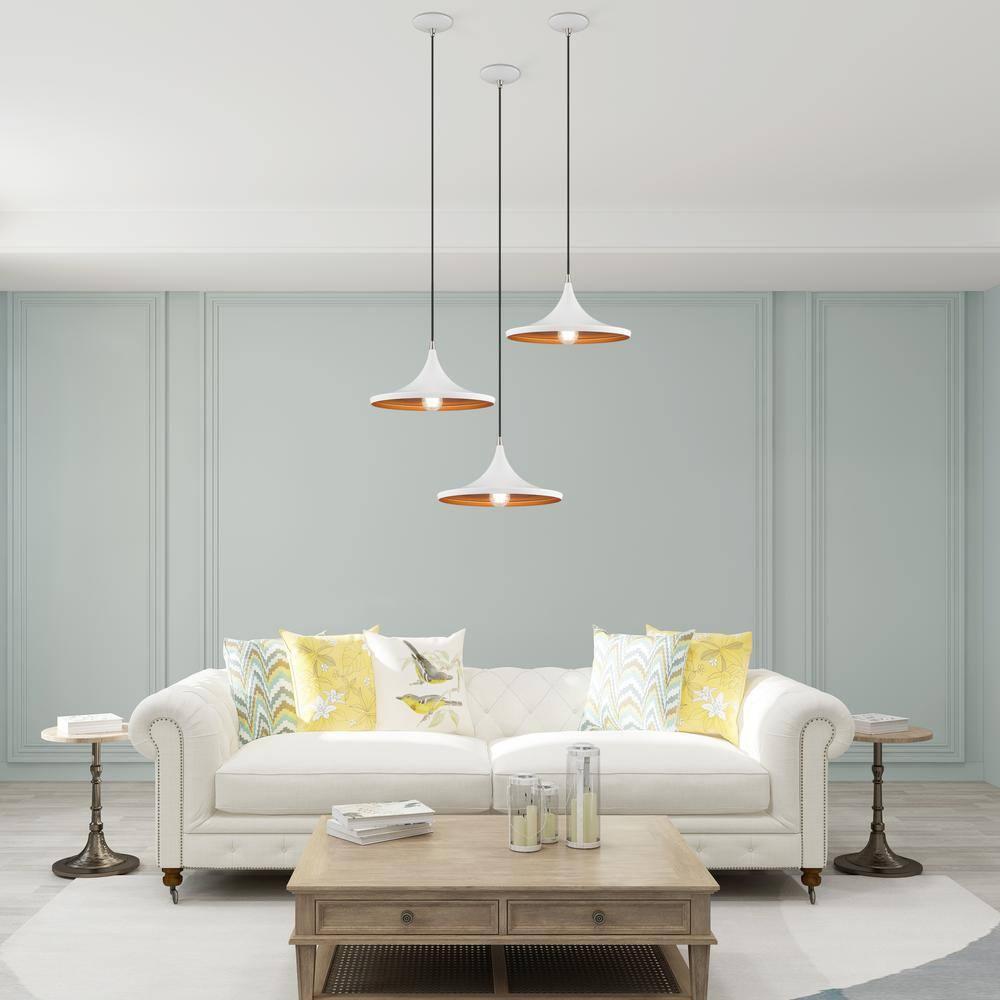 Livex Lighting Metal Shade 1 - Light Chandelier in  White