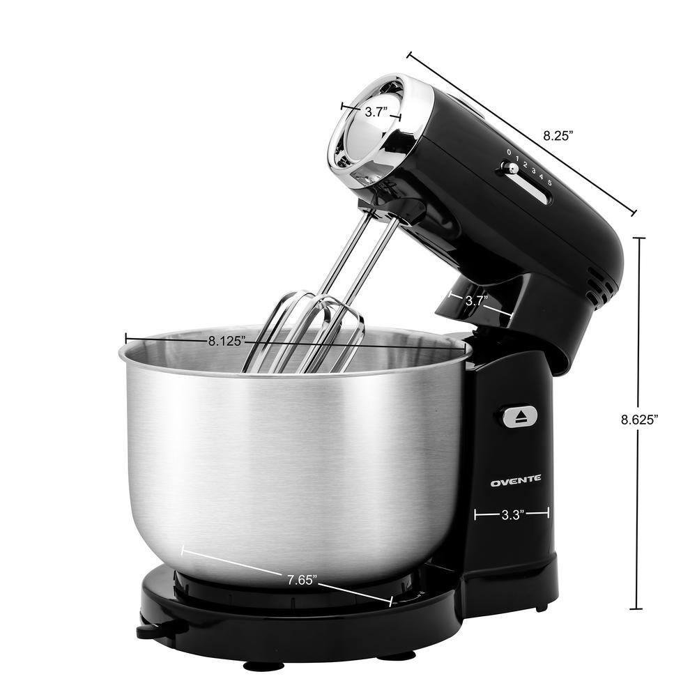 Ovente Electric Stand Mixer with 3.5Qt Removable Stainless Steel Bowl