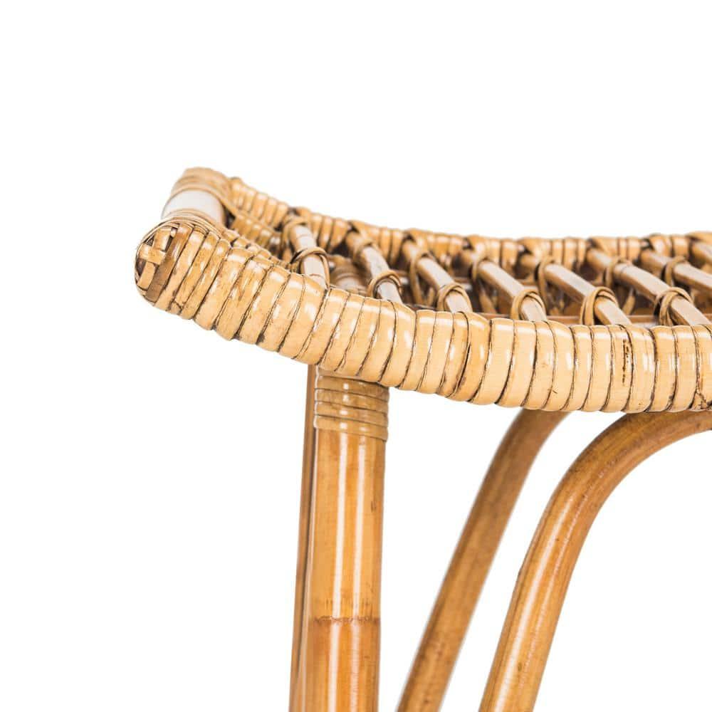 Leda Rattan Counter Stool - WIK6512 - Brown - Safavieh