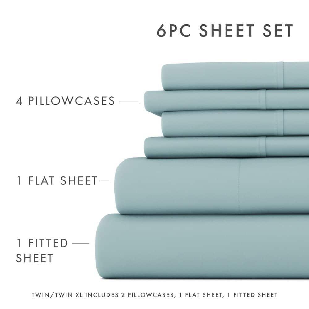Simply Soft Brushed Microfiber Solid 6 Piece Sheet Set