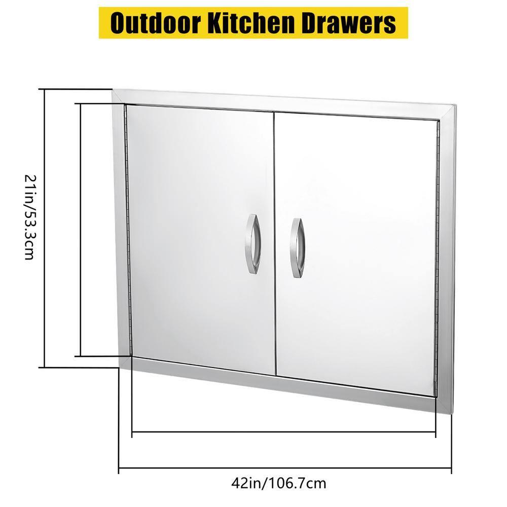 42" x 21" BBQ Access Double Door Outdoor Kitchen Island Stainless Steel Cabinet
