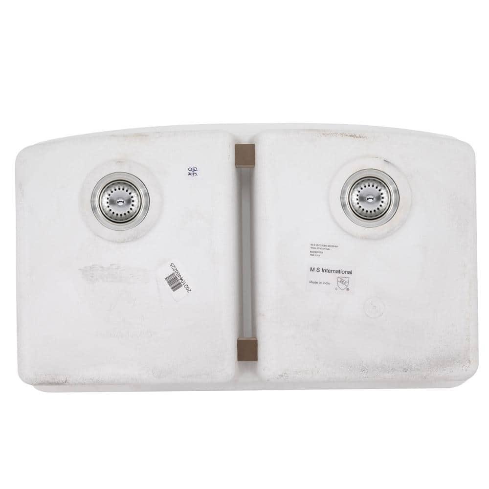 MSI WAY-QTZ-DBSNK-5050-003 Quartz 32"x19" Undermount 50/50 Double Bowl Kitchen Sink