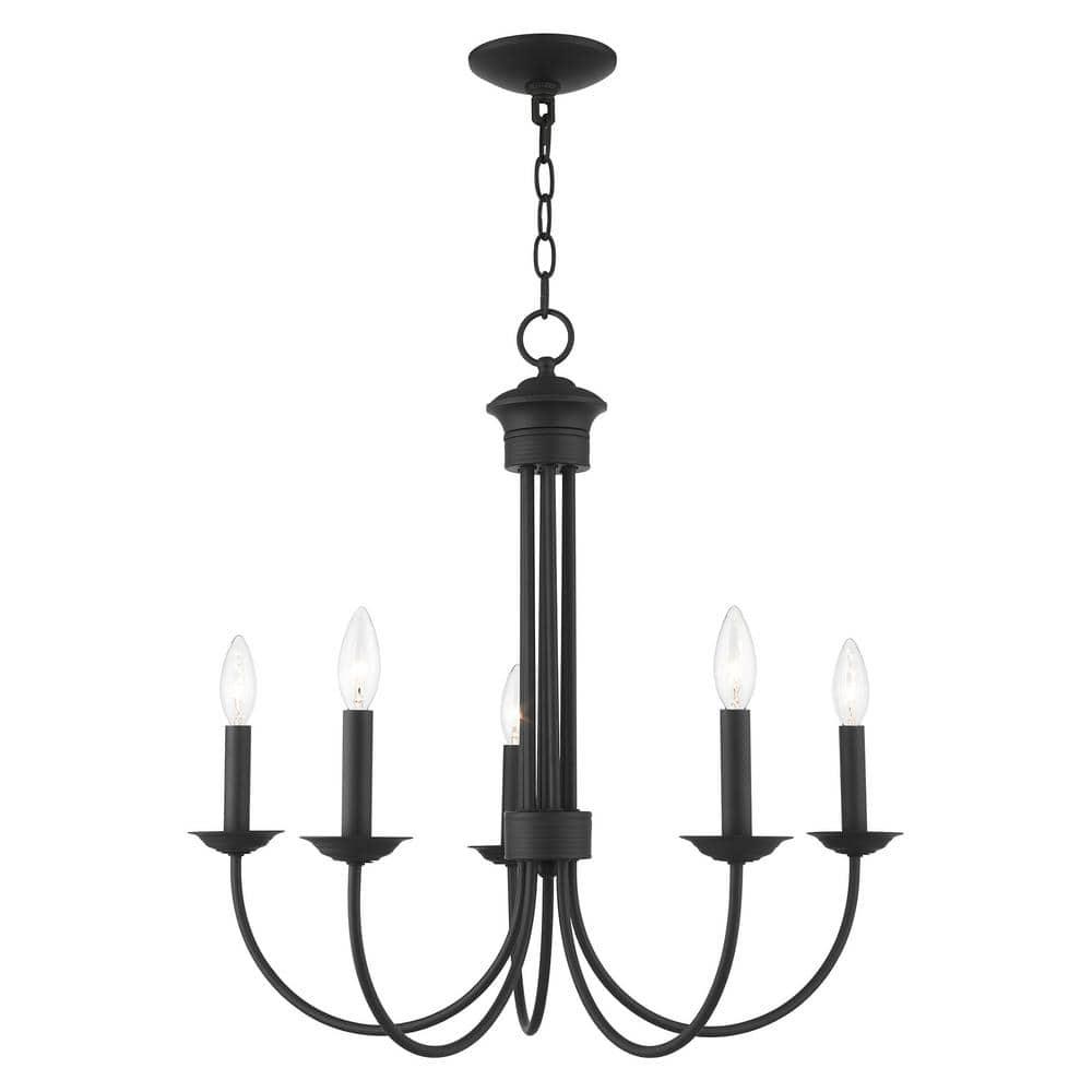 Livex Lighting Estate 5 - Light Chandelier in  Black