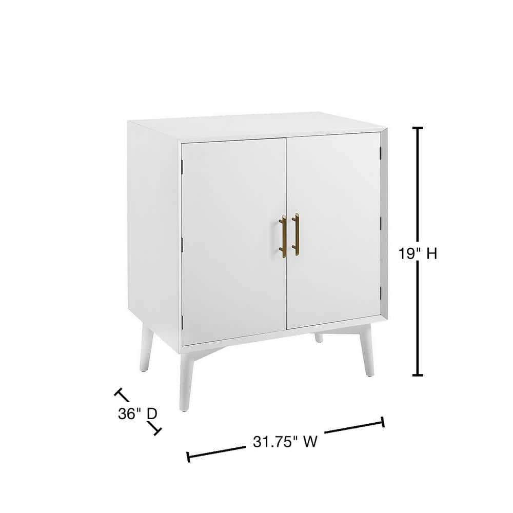 Crosley Landon 2 Door Bar Cabinet in White
