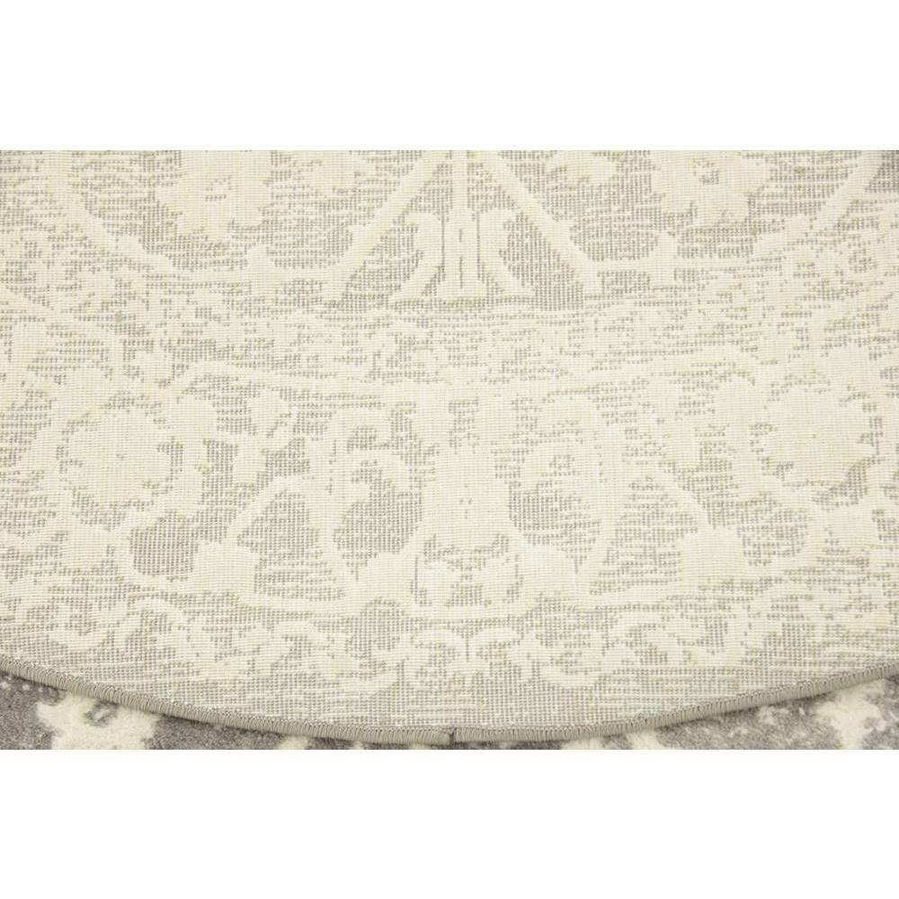 Unique Loom New Classical Collection Area Rug - Olympia (4' 1" Round Light Gray/Ivory)