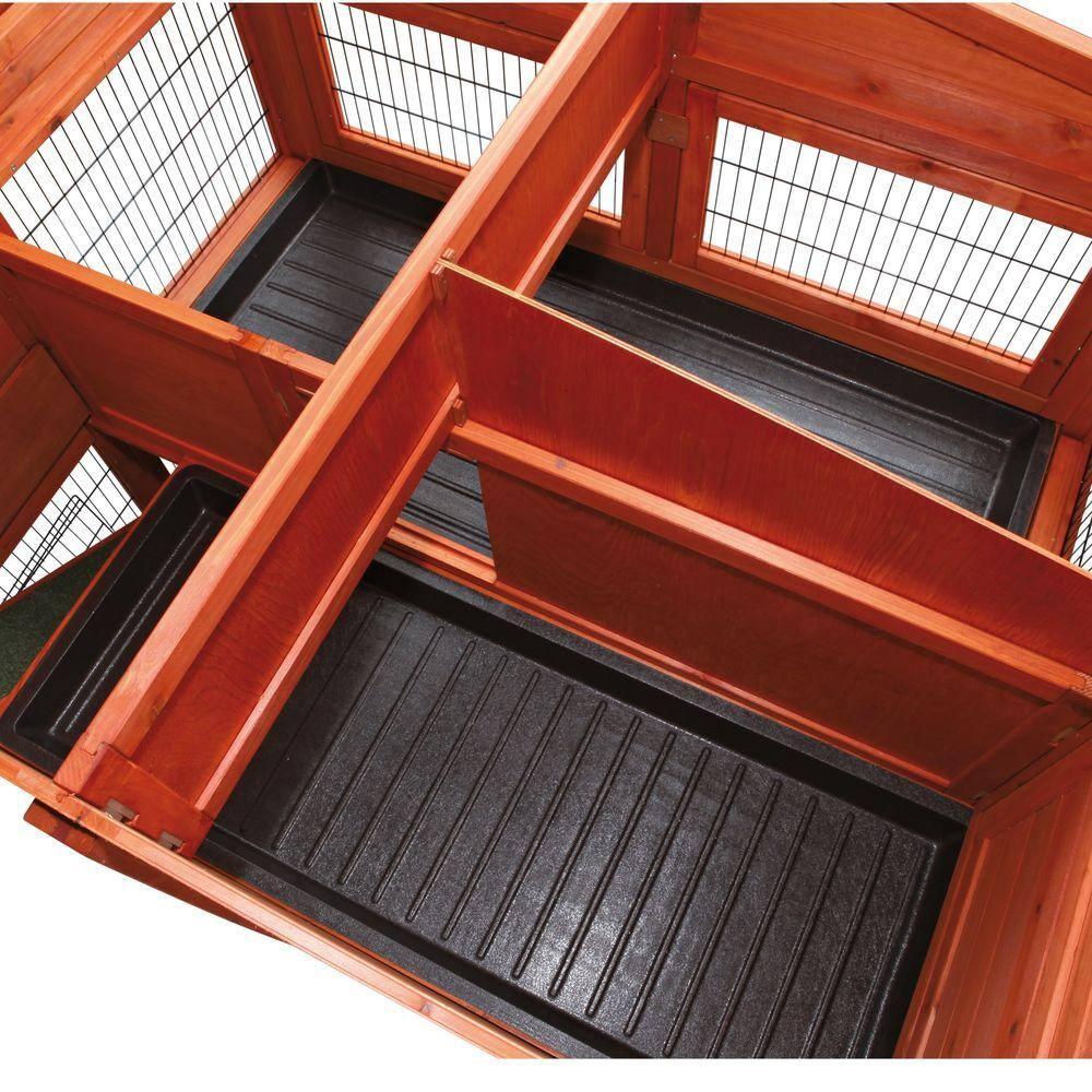 TRIXIE Deluxe 2-Story Rabbit Hutch with Run, Attic Storage Ramp, Ideal for Rabbits Guinea Pigs