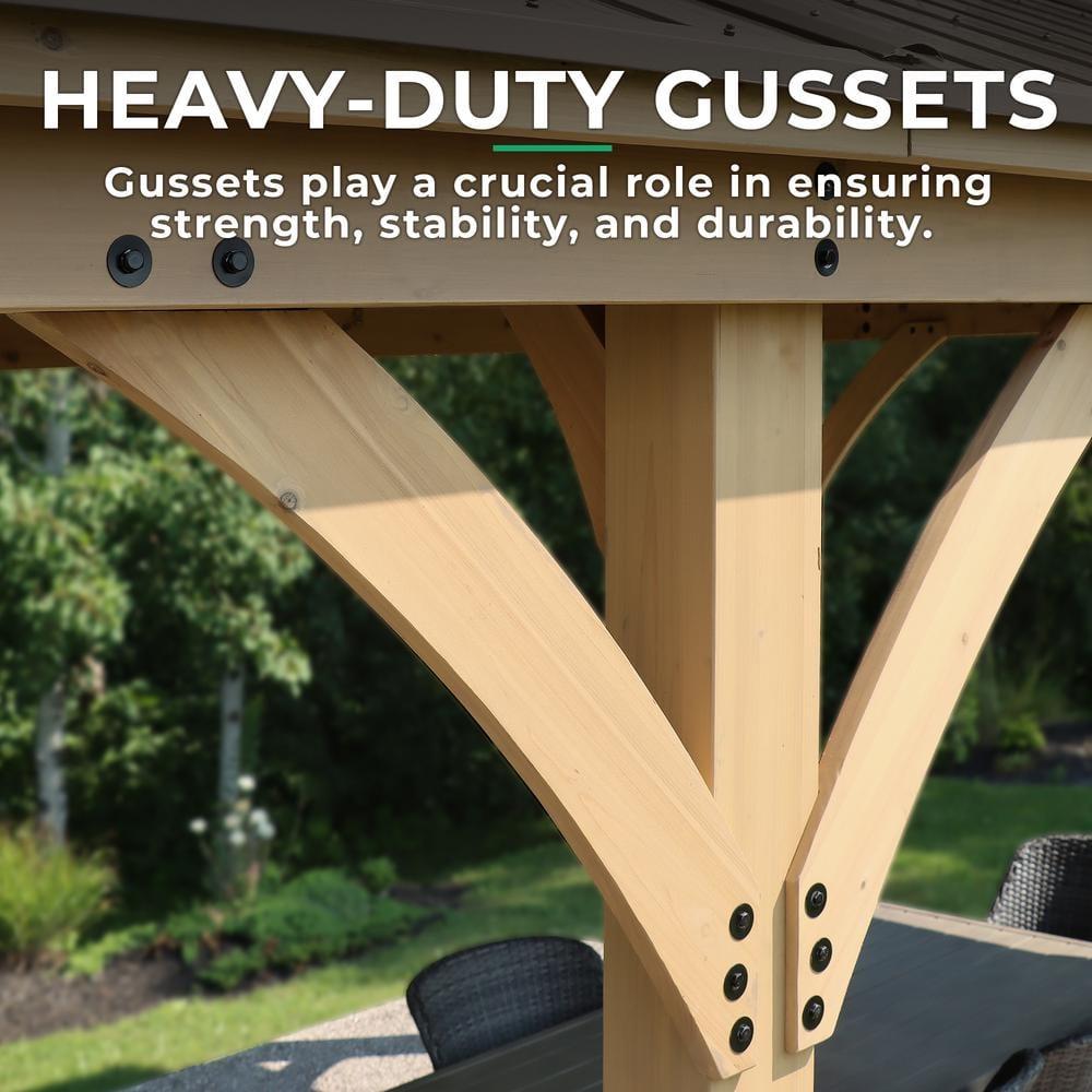Yardistry Meridian 12 Ft. W x 20 Ft. D Solid Wood Patio Gazebo