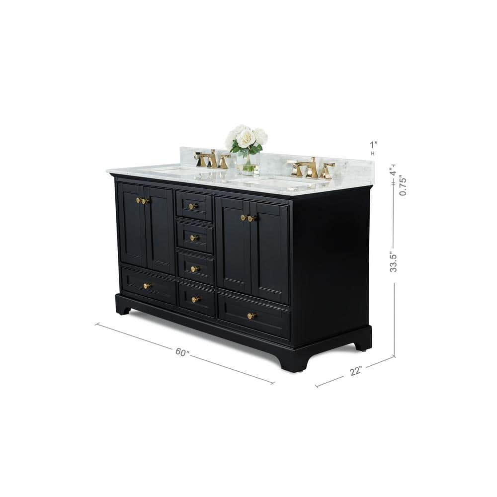 Varna 60'' Double Bathroom Vanity with Marble Top