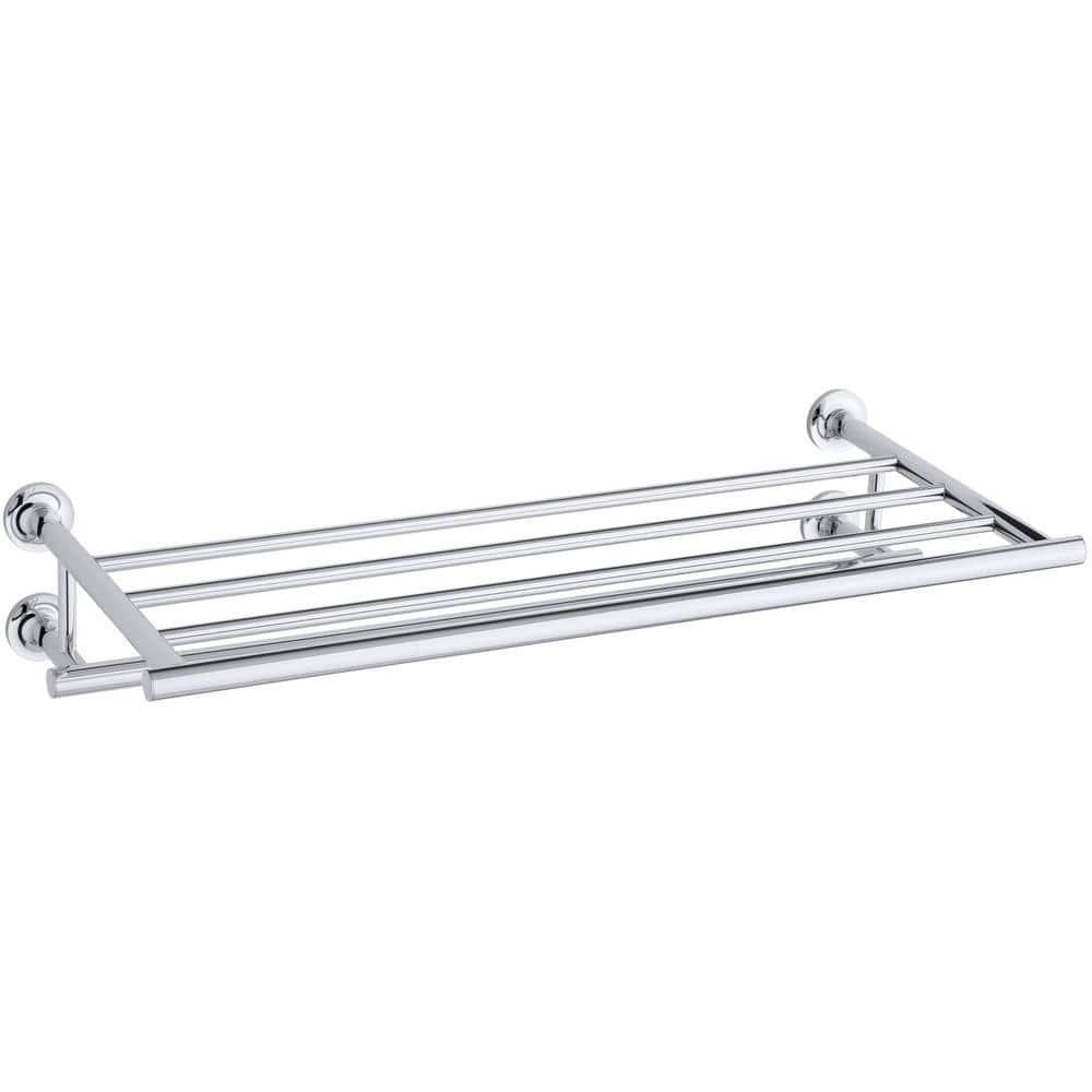 Purist® 24" Hotelier Metal Wall-Mount Bathroom Shelf, Towel Holder