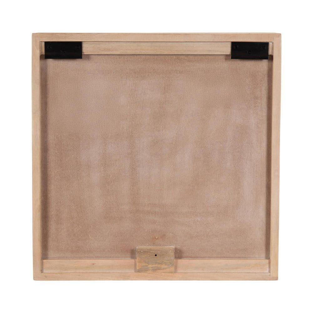Kate and Laurel Saanvi Traditional Carved Wood Wall Cabinet, 20 x 6 x 20, Light Natural, Dimensional Over the Toilet Storage Cabinet for Bathroom Storage and Display