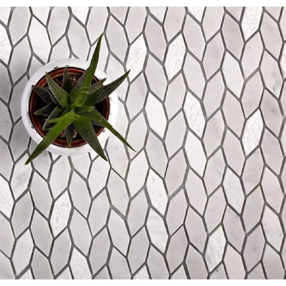 Apollo Tile 11.8 x 12 Wooden Marble Novelty Mosaic Tile