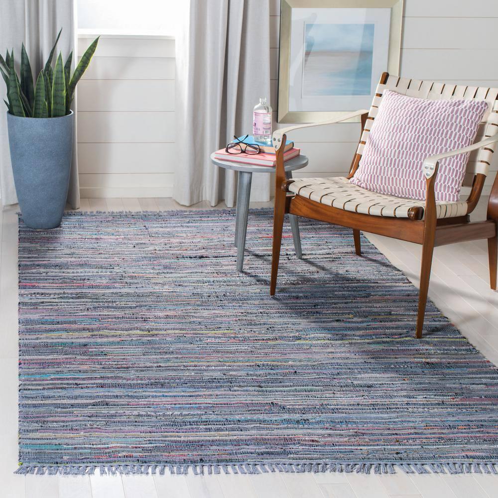 Rag Rug RAR121 Hand Woven Indoor Accent Rug - 2'6"x4' - Purple/Multi - Safavieh