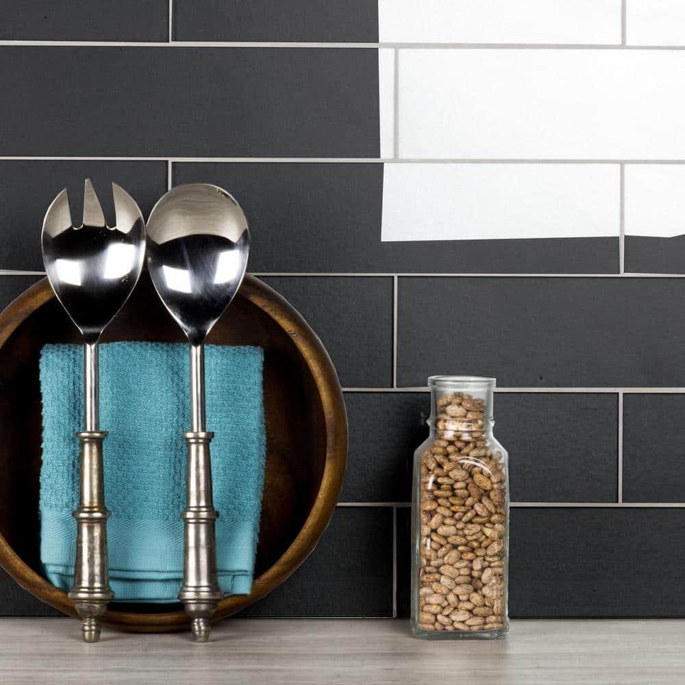 Abolos Forever Glossy 3 in. x 12 in. Diamond Grade Glass Straight Edge Subway Decorative Kitchen & Bathroom Wall Tile