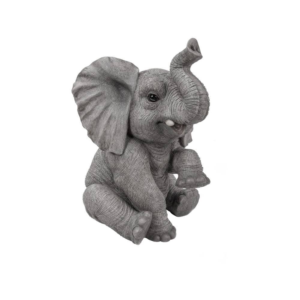 Hi-Line Gift Ltd. Sitting Elephant Baby with Trunk up Statue
