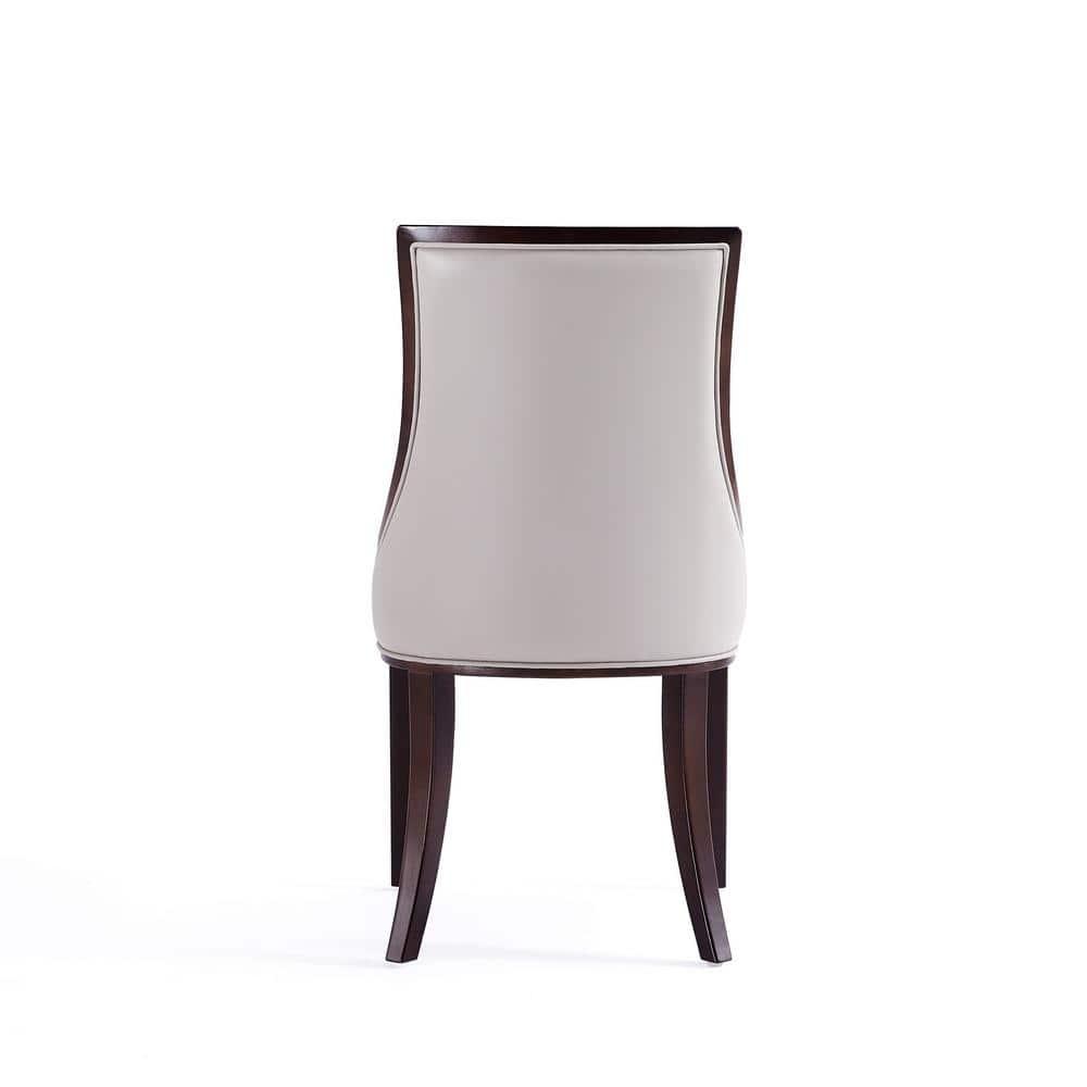 Manhattan Comfort Grand 18.5" Faux Leather Dining Chair in Gray (Set of 4)