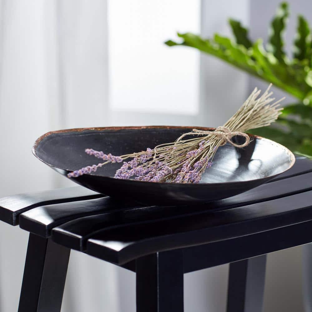 18" Slat Seat Counter Height Barstool Black - International Concepts: Rubberwood, Backless