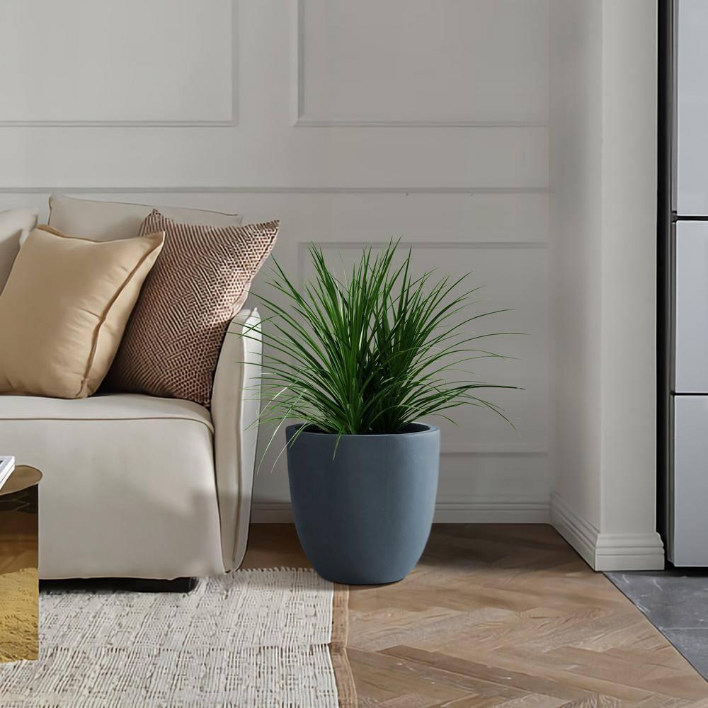 Rosemead Home & Garden, Inc. Kante  Fiberglass and Concrete Indoor Planter Pots Black 10" x 9.8" x 9"