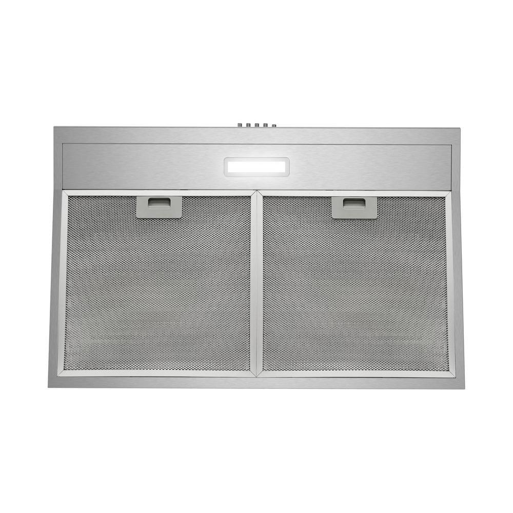 Streamline 30 In. T-3007-1-DL Savona Ductless Undermount 80 CFM Range Hood In Brushed Stainless Steel With Mesh Filters, Push Button Control, LED Light
