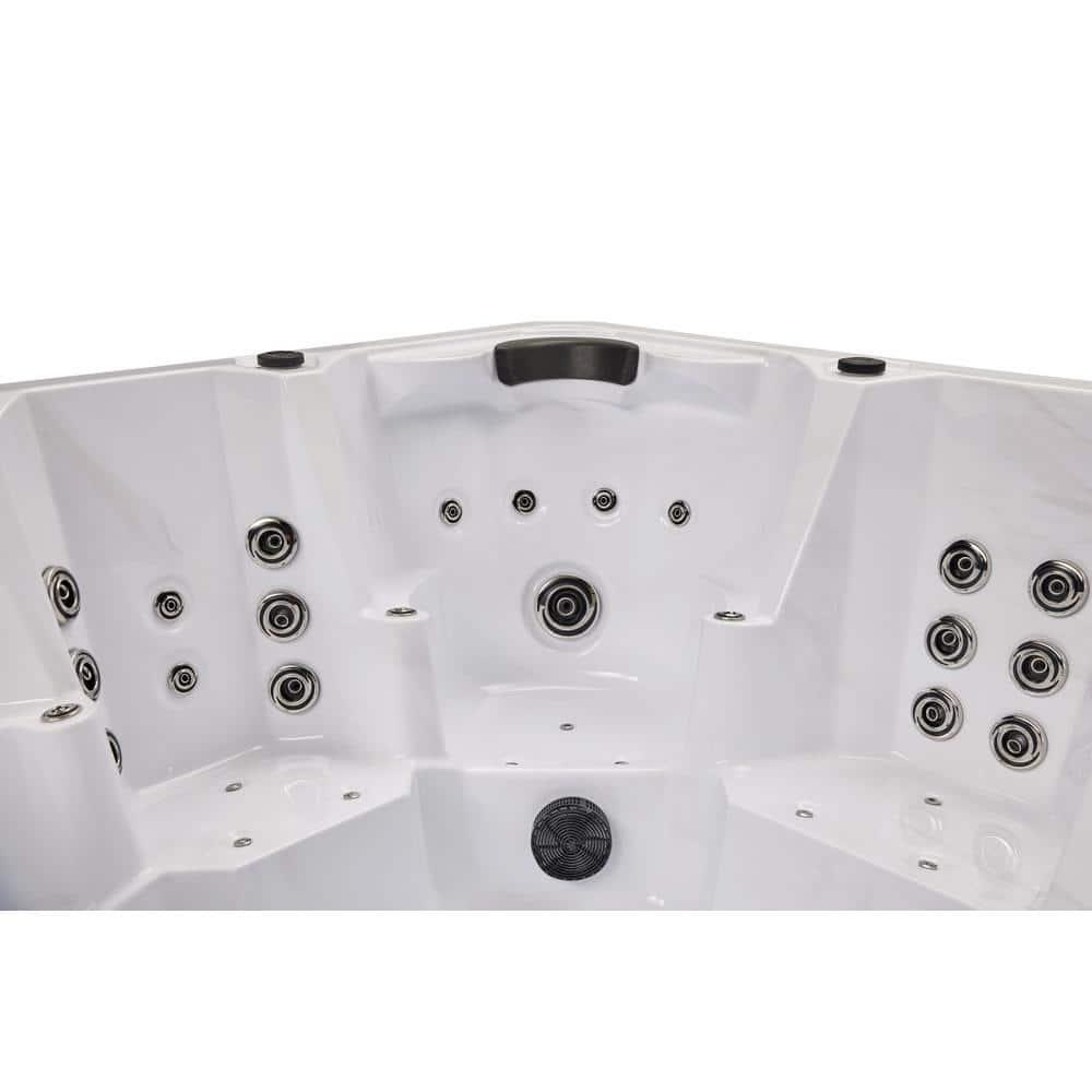 Luxury Spas Luxury Spas 240 Volt 5 Person Galley - Person 69 - Jet Acrylic Square Hot Tub With Ozonator In Cloud Gray