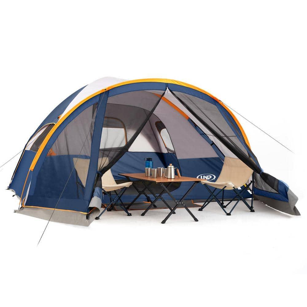 UNP Camping Tent with Screen Room, Portable 6 Person Camping Tent with Screen Porch, Family Dome Tent for Camping Outdoor - 14'x11'x72''(H)