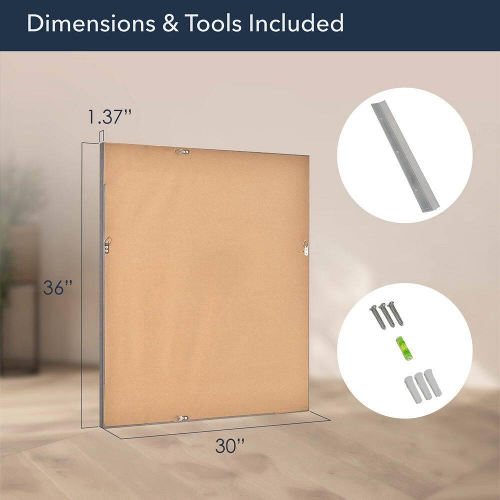 Head West Bronze Distressed Embossed Rectangular Framed Beveled Accent Wall Vanity Mirror - 30.5 x 36.5