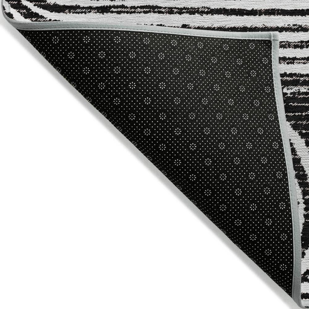 Addison Rugs Chantille ACN140 Black 2'3" x 7'6" Indoor Outdoor Hallway Runner Rug, Stain Resistant Washable Kitchen Area Carpet for Bathroom, Laundry and Bedroom