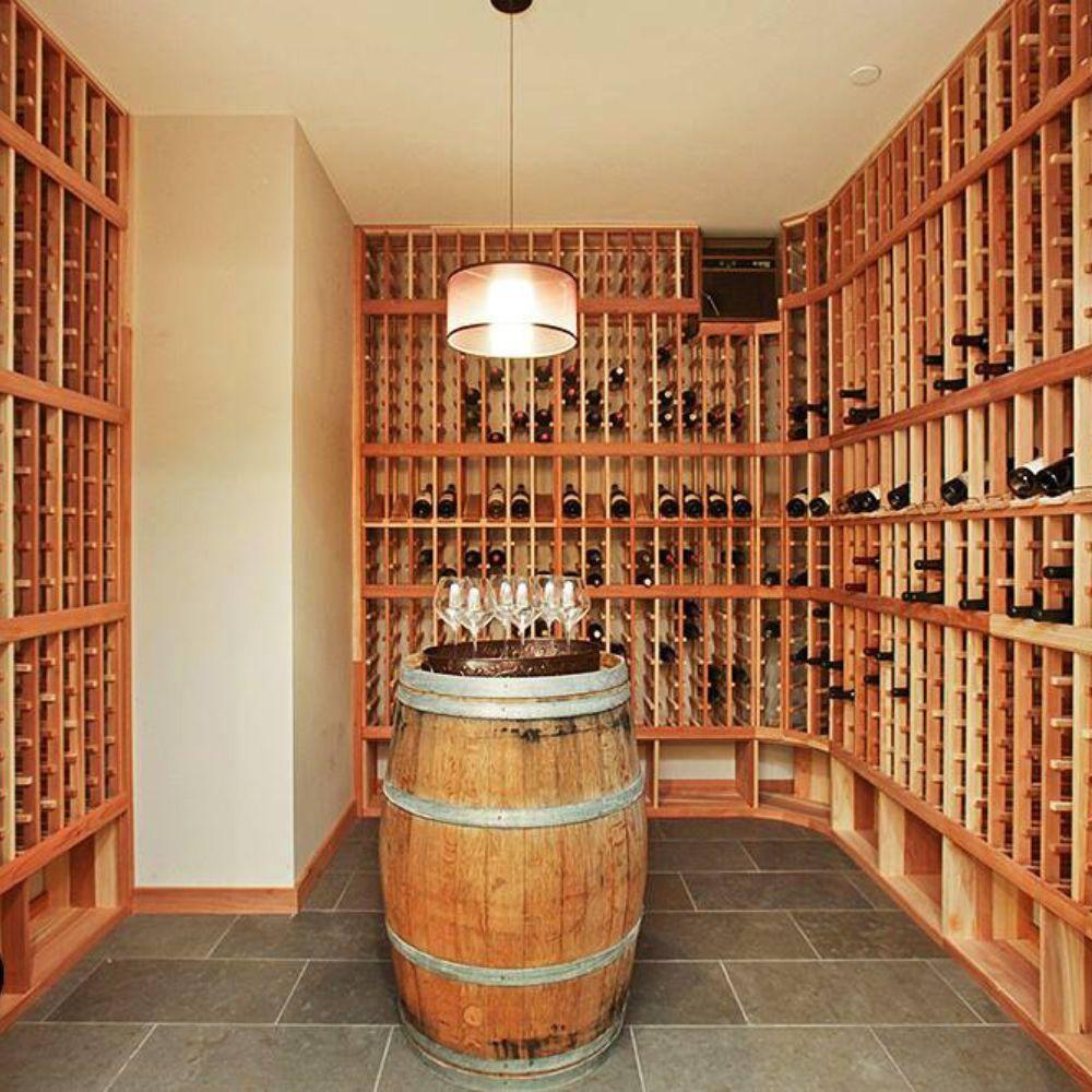 Wine Racks America Living Series Table Top Wine Rack - Durable and Modular Wine Storage System, Redwood Unstained - Holds 24 Bottles