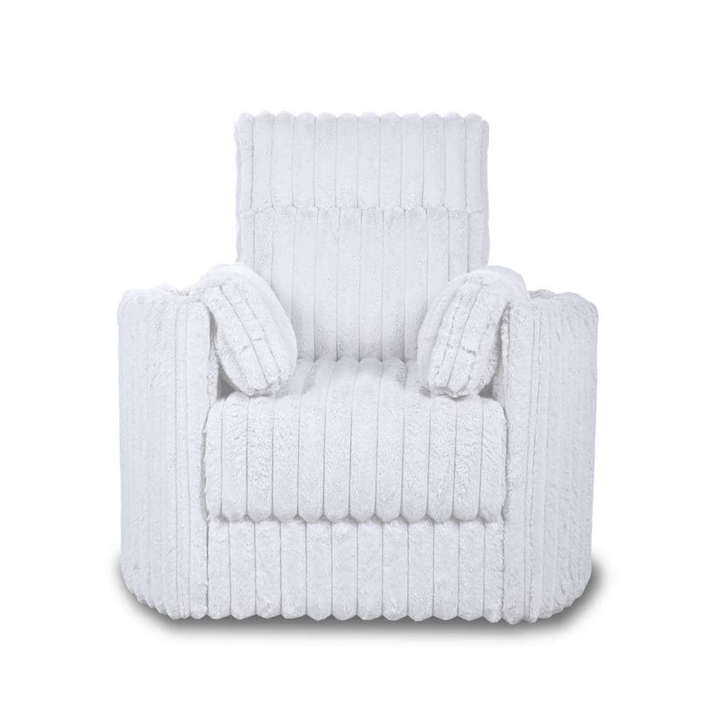 New Classic Furniture Embrace Fabric Swivel Accent Chair, White