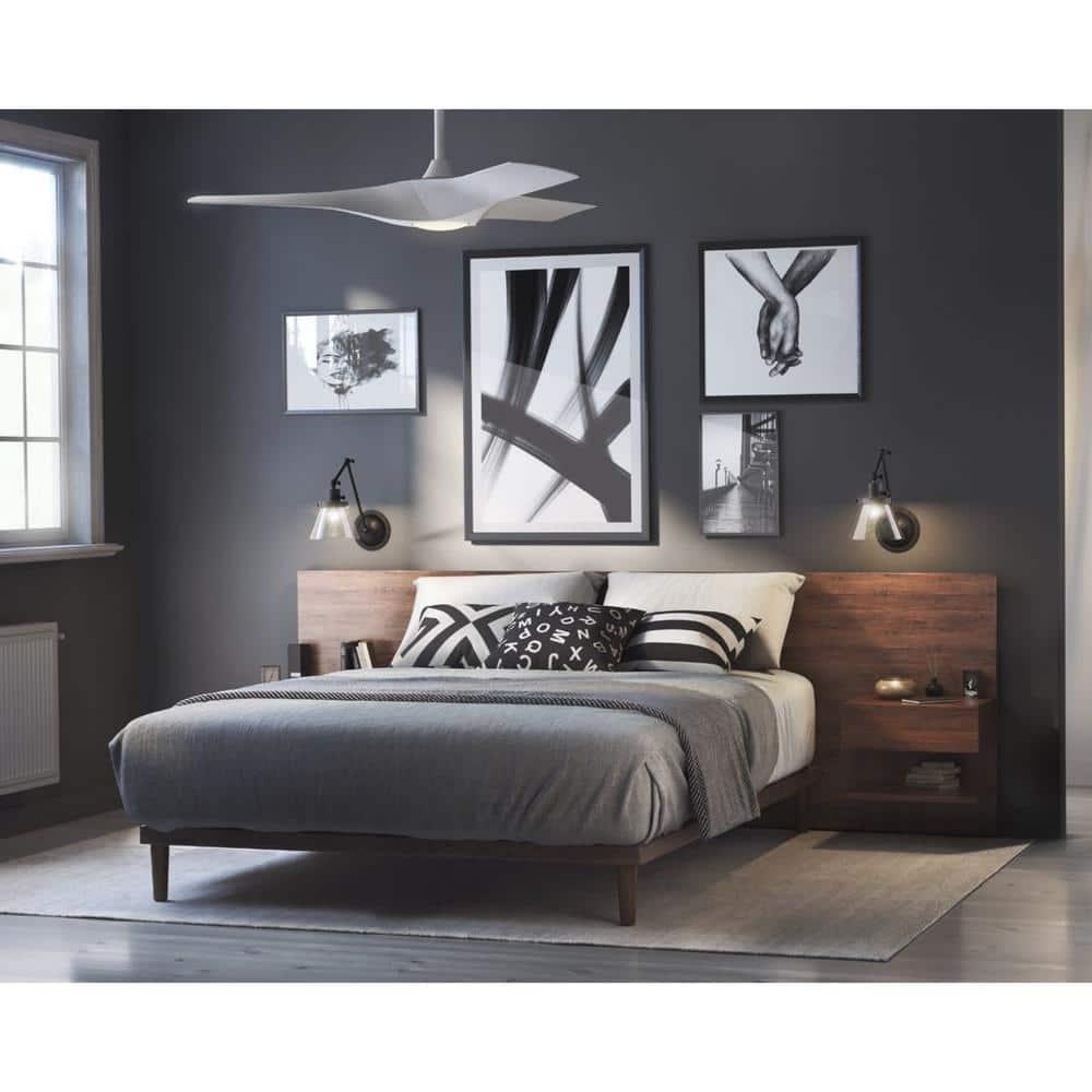 Progress Lighting Hinton 1-Light Swing Arm Wall Bracket, Steel, Black Finish, Seeded Glass Shade