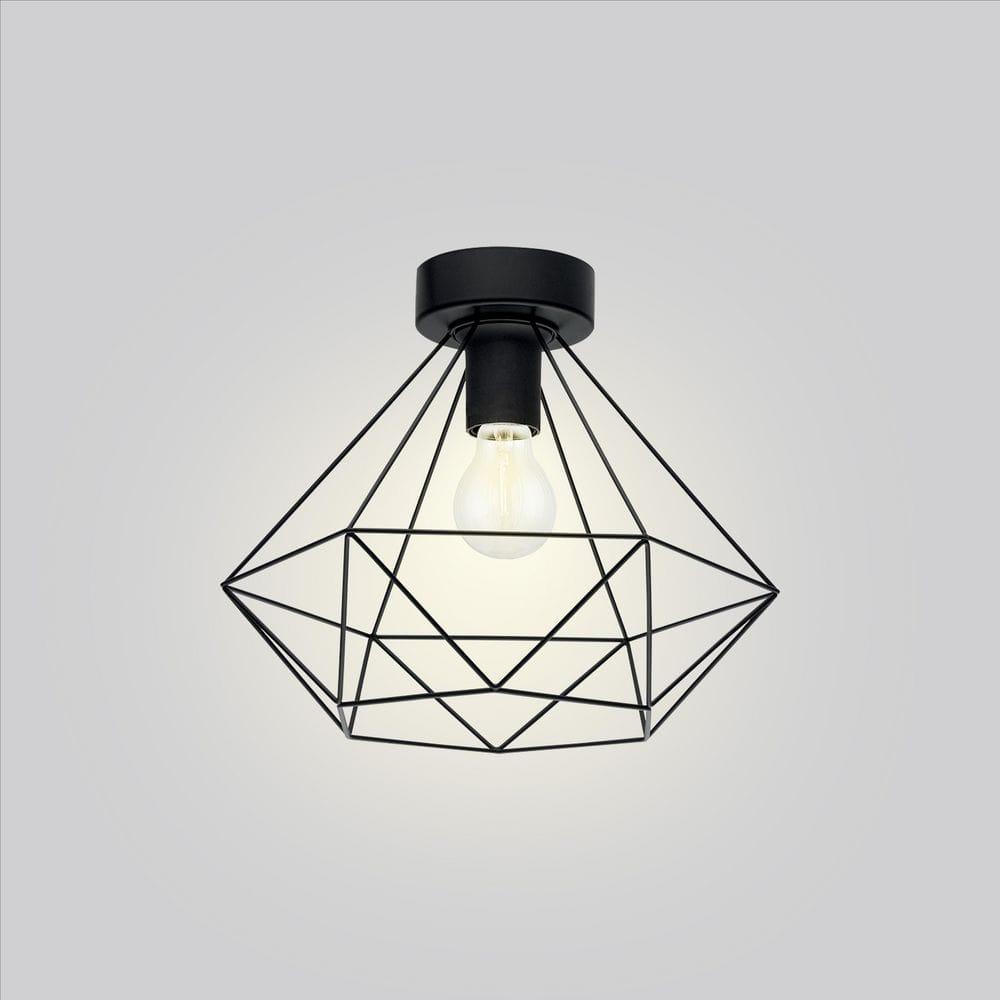 1-Light Tarbes Ceiling Light Matte Black - EGLO: Contemporary Flush Mount, ETL Listed, Metal Shade