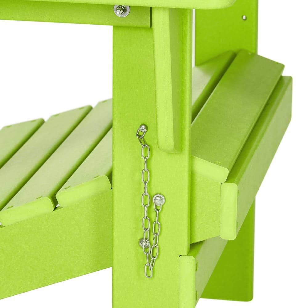 BRAXTON Outdoor Patio Folding Poly Adirondack Chair ( Set of 2), Lime