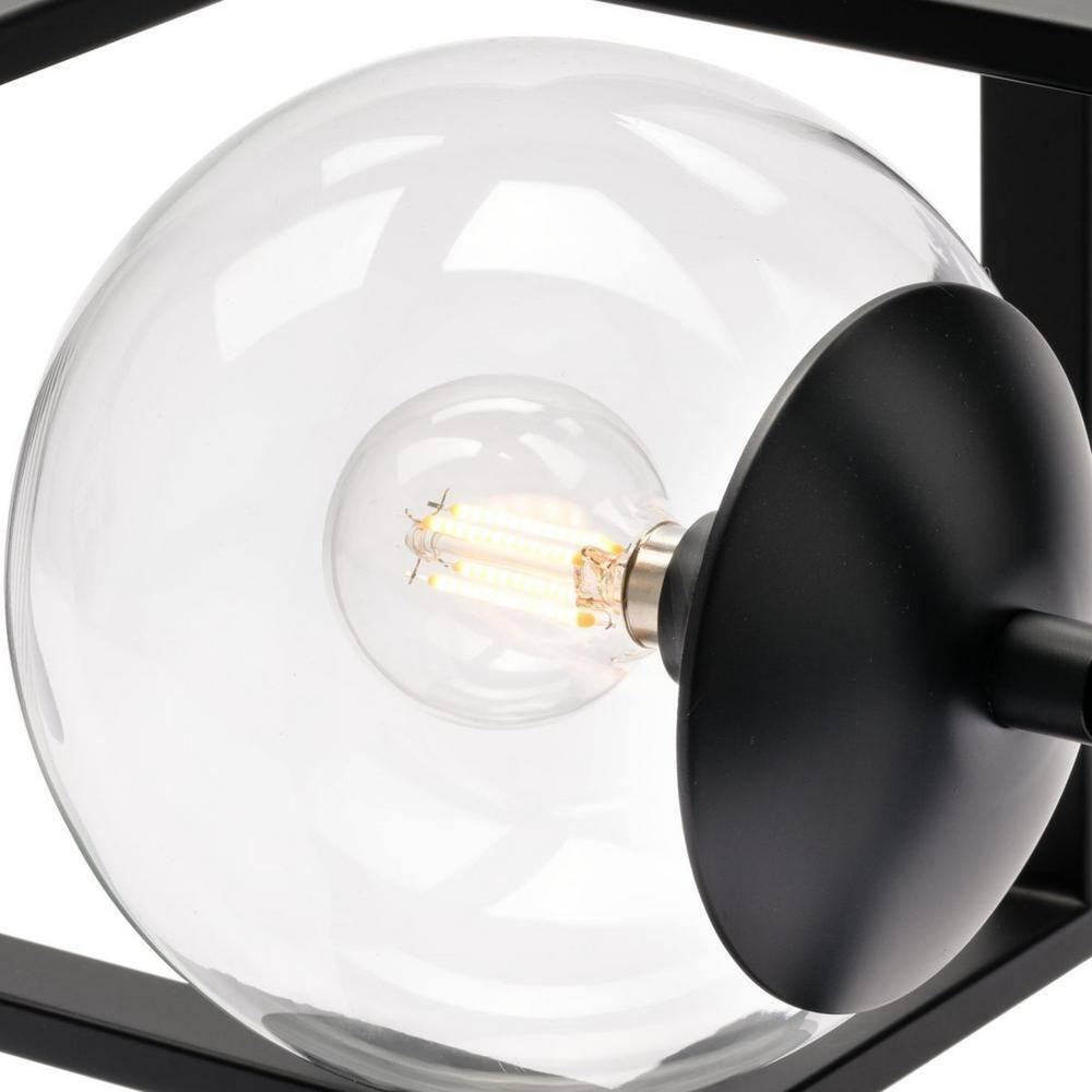 Progress Lighting Atwell 1-Light Matte Black Semi-Flush Mount with Clear Globe Shade