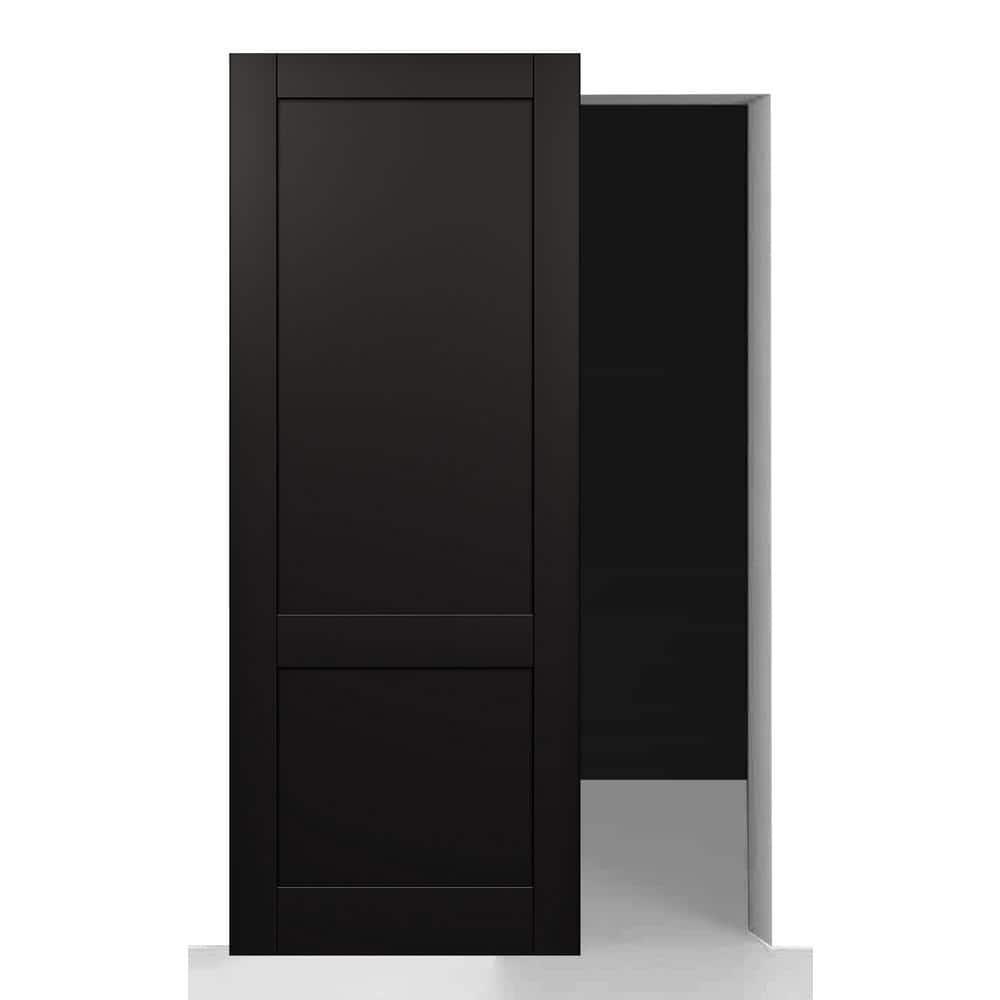 Belldinni Shaker 2 Panel Manufactured Wood Solid Core Sliding Hidden Barn Door With Base Board with Installation Hardware Kit