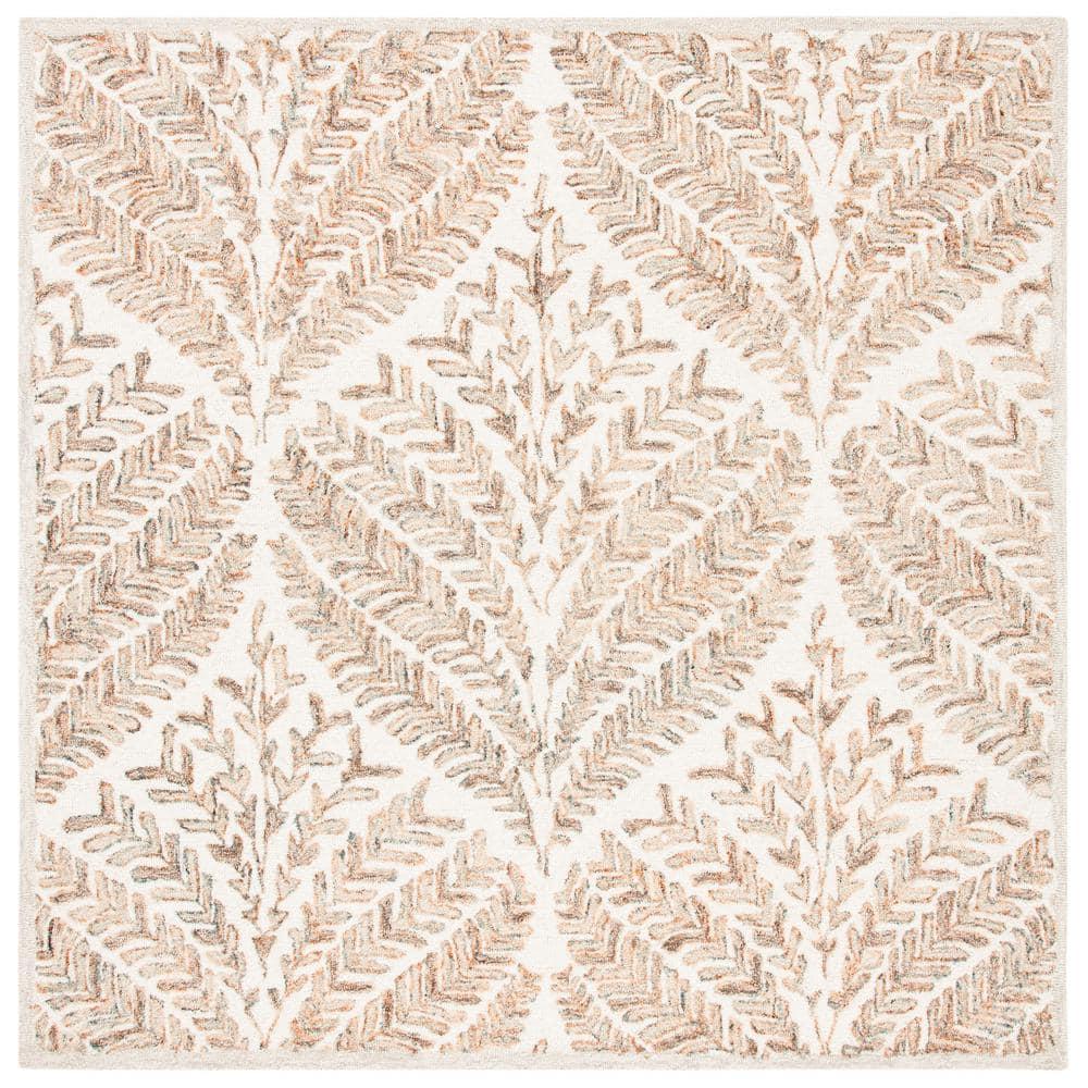Capri CPR208 Tufted Indoor Area Rug - Ivory/Brown - 5'x5' - Safavieh