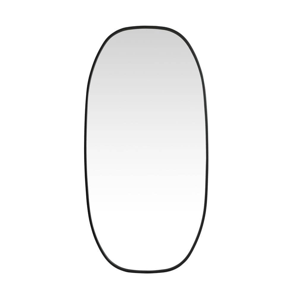 Elegant Lighting Metal Frame Oval Mirror 24x48 Inch in Black