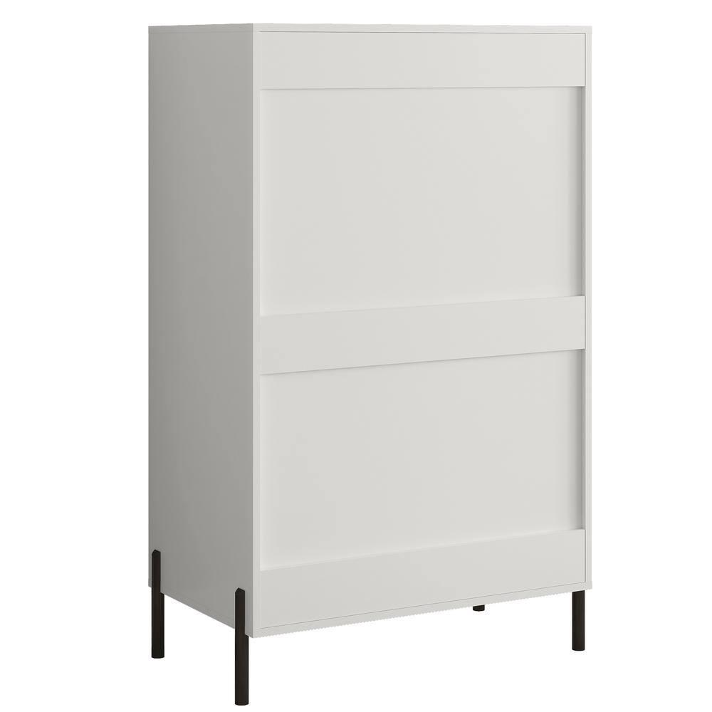 Festivo 5 Drawer Chest of Drawers Off-White: Modern Vertical Storage, MDF Construction, Includes Anti-Tip Kit