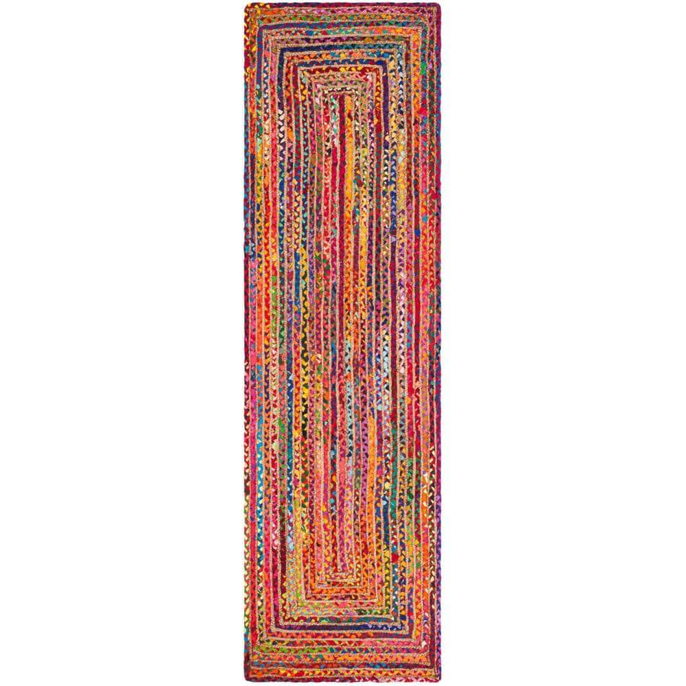Cape Cod CAP202 Woven Indoor Runner Rug - Red/Multi - 2'3"x14' - Safavieh