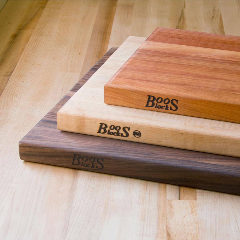 John Boos Boos Block R-Board Series Large Reversible Wood Cutting Board, 1.5-Inch Thickness, 20" x 15" x 1 1/2", Cherry