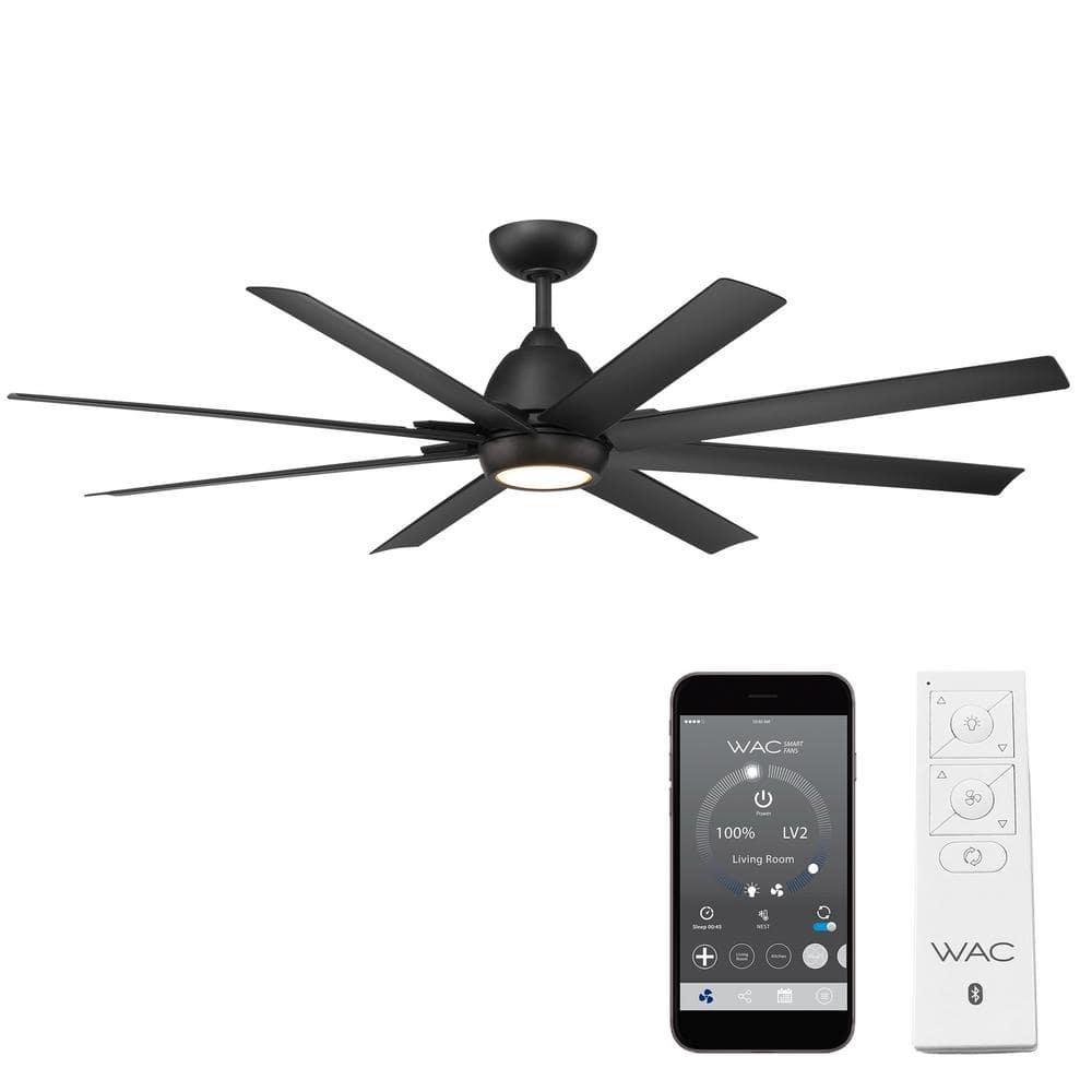 66" 8 - Blade Outdoor / Indoor Smart Ceiling Fan with Remote Control Included, Works With Google Assistant, Amazon Alexa and IOS/Android Mobile APP