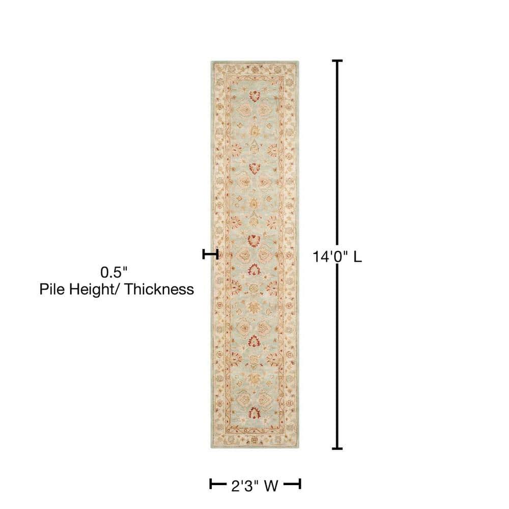 Antiquity AT822 Hand Tufted Runner Rug - Grey Blue/Beige - 2'3"x14' - Safavieh.