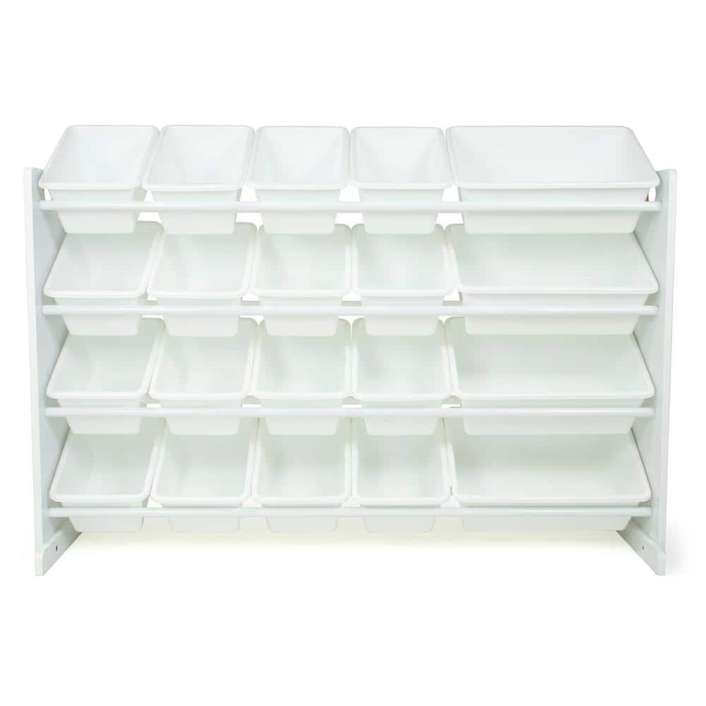 Cambridge Extra Large Kids' Toy Storage Organizer with 20 Storage Bins White - Humble Crew: MDF Bin Shelves, 4 Shelves