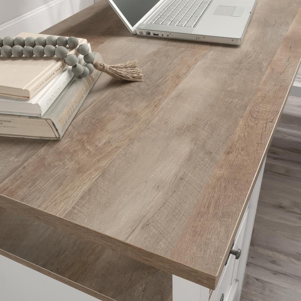 Sauder Cottage Road Engineered Wood L-Shaped Desk in White Finish