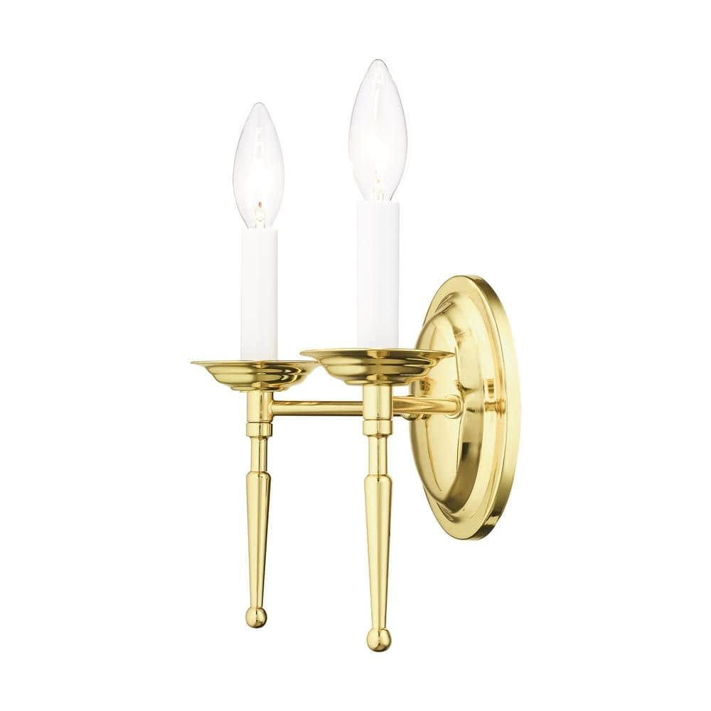 Livex Lighting Williamsburgh 2 - Light Wall Light in  Polished Brass