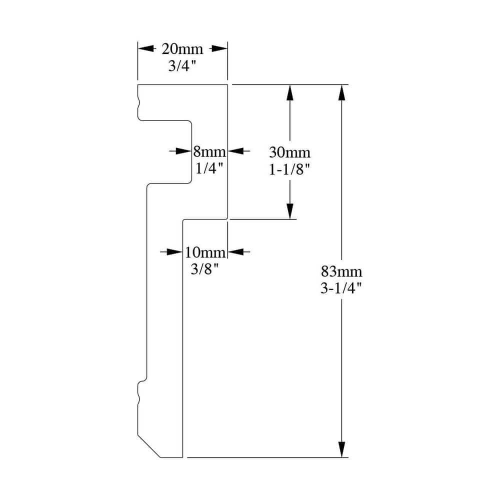 Architectural Products by Outwater L.L.C. 3/4 in D x 3-1/4 in W x 78- 3/4 in W L Primed White Plain Polystyrene Panel Moulding (Set of 3)
