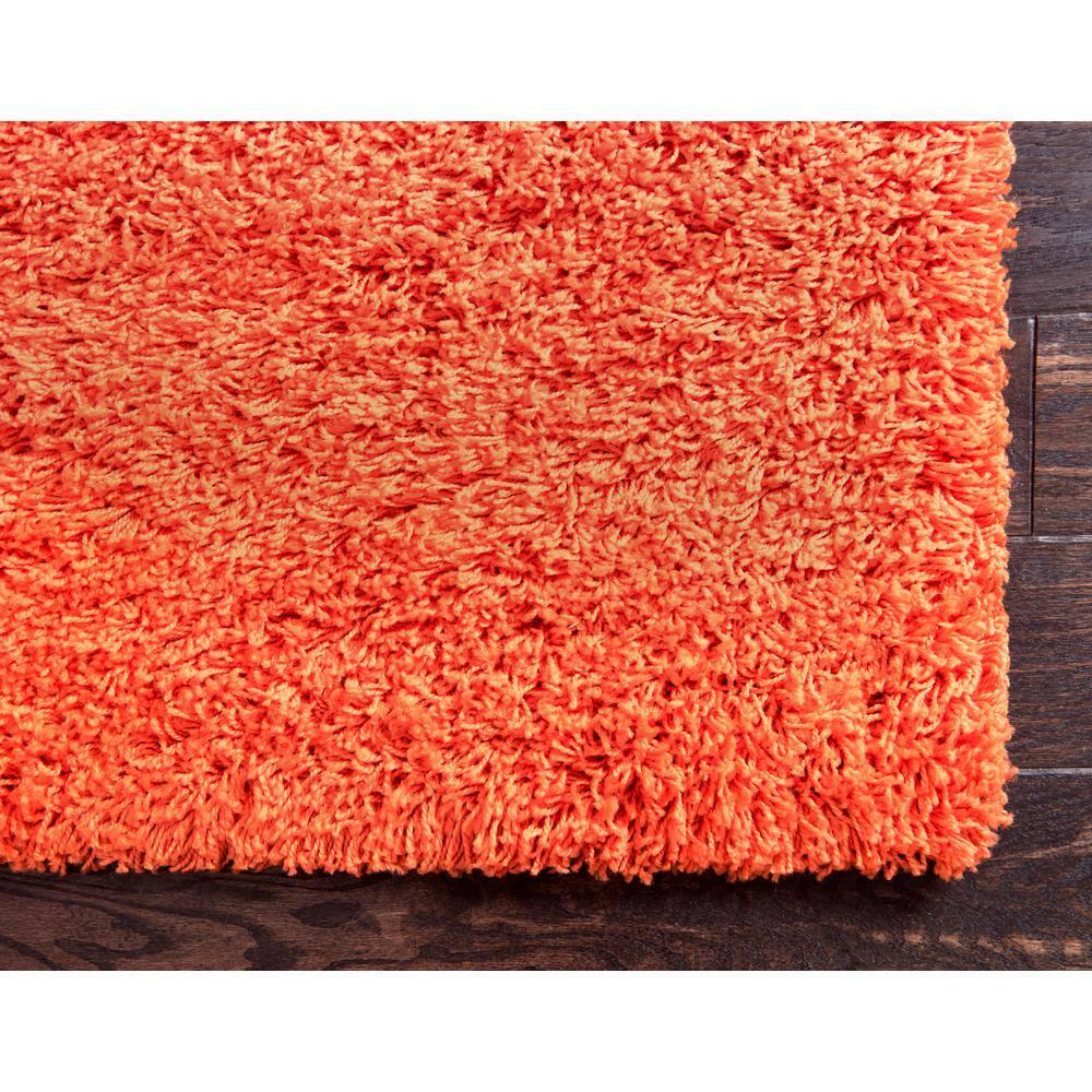 Unique Loom 4' 1 x 6' 1 Solid Shag Tiger Orange Area Rug
