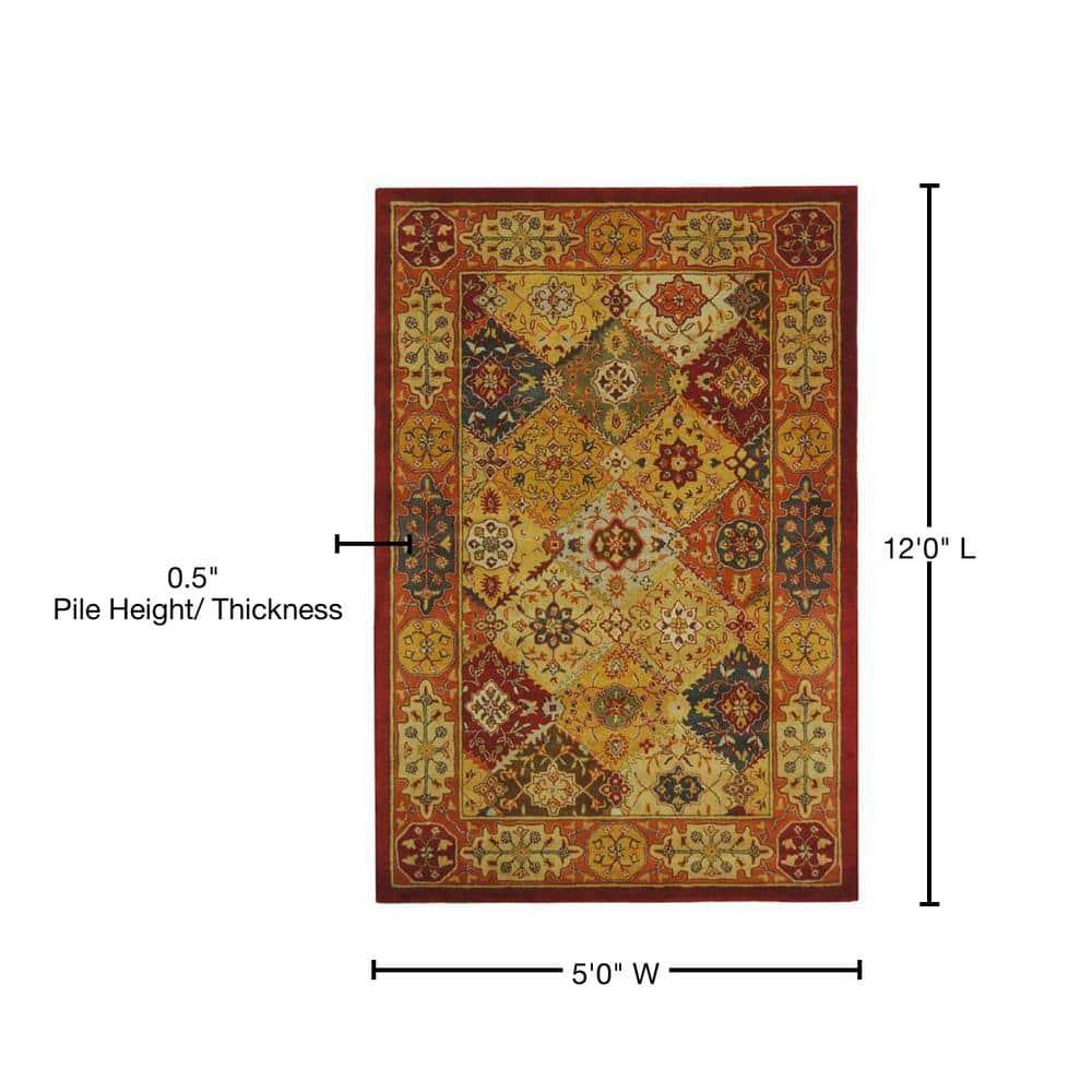 SAFAVIEH Heritage Regius Traditional Wool Runner Rug, Multi, 5' x 12'