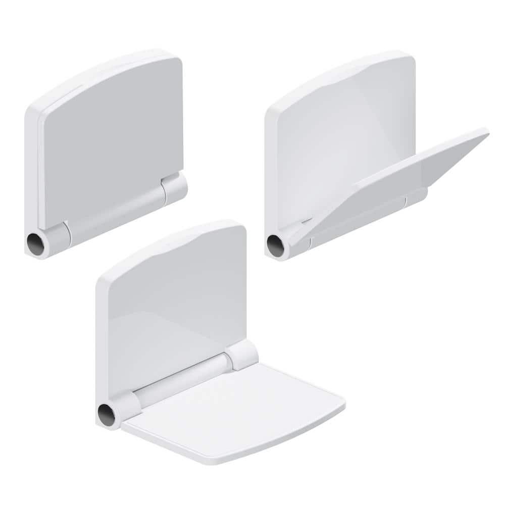 Invisia Fold Down Seat, Foldable Shower Seat for Elderly and Seniors - Bath Chair Wall Mounted, ADA Handicap Seat Mobility Aid, Home Safety Stool