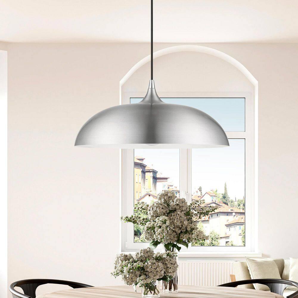Livex Lighting Amador 1 - Light Pendant in  Brushed Aluminum/Polished Chrome