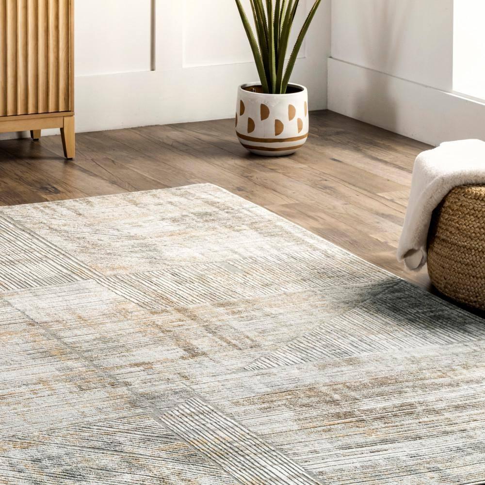 Nuloom Helene Abstract 5x8 Indoor Area Rug for Living Room Bedroom Dining Room Kitchen, Beige/Ivory